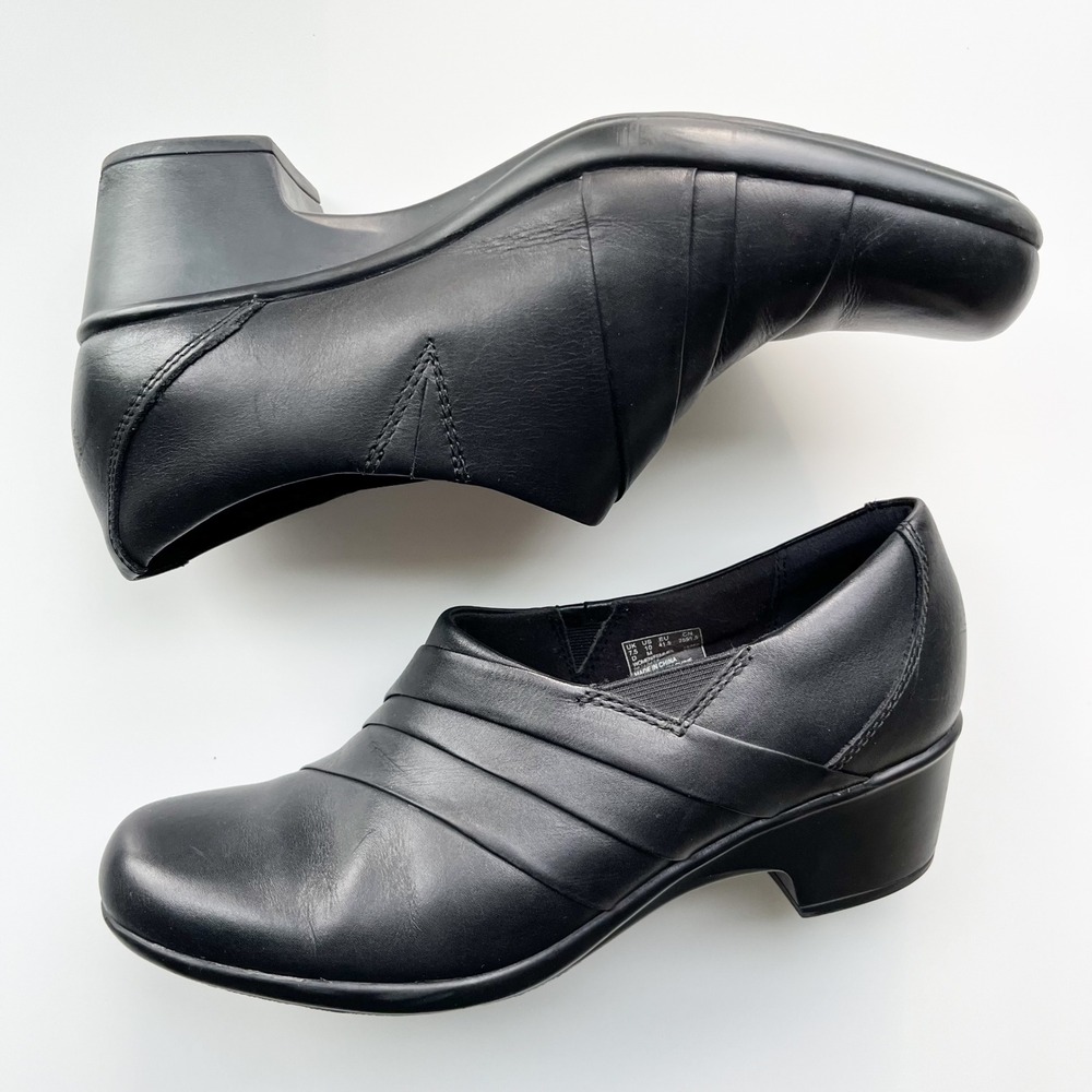 Clarks Genette Curve‎ Black Slip On Shoe Womens 10